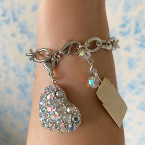 NWT Kirks Folly Silver Heart Bracelet